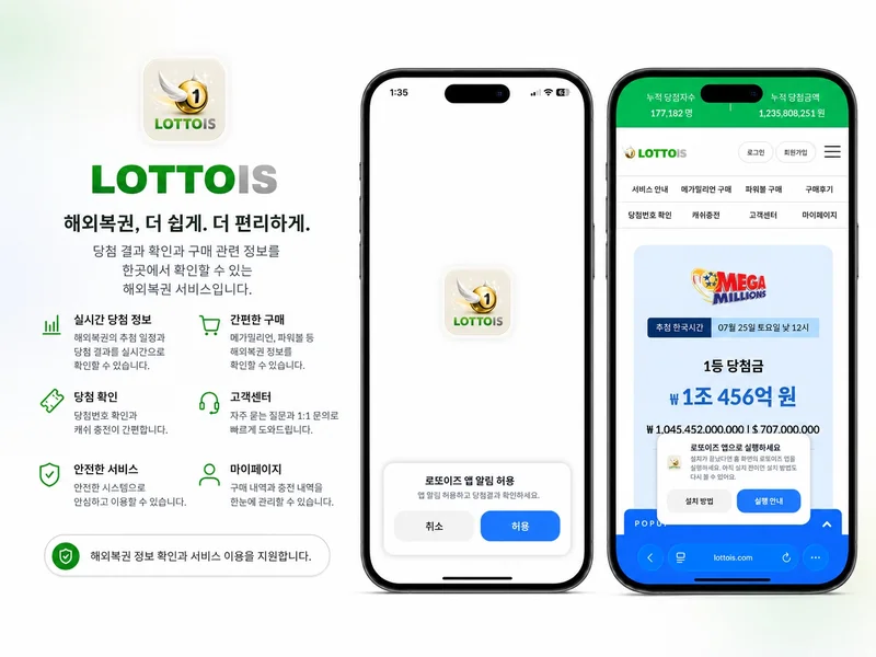 로또이즈 해외복권 PWA·모바일 기능 개발